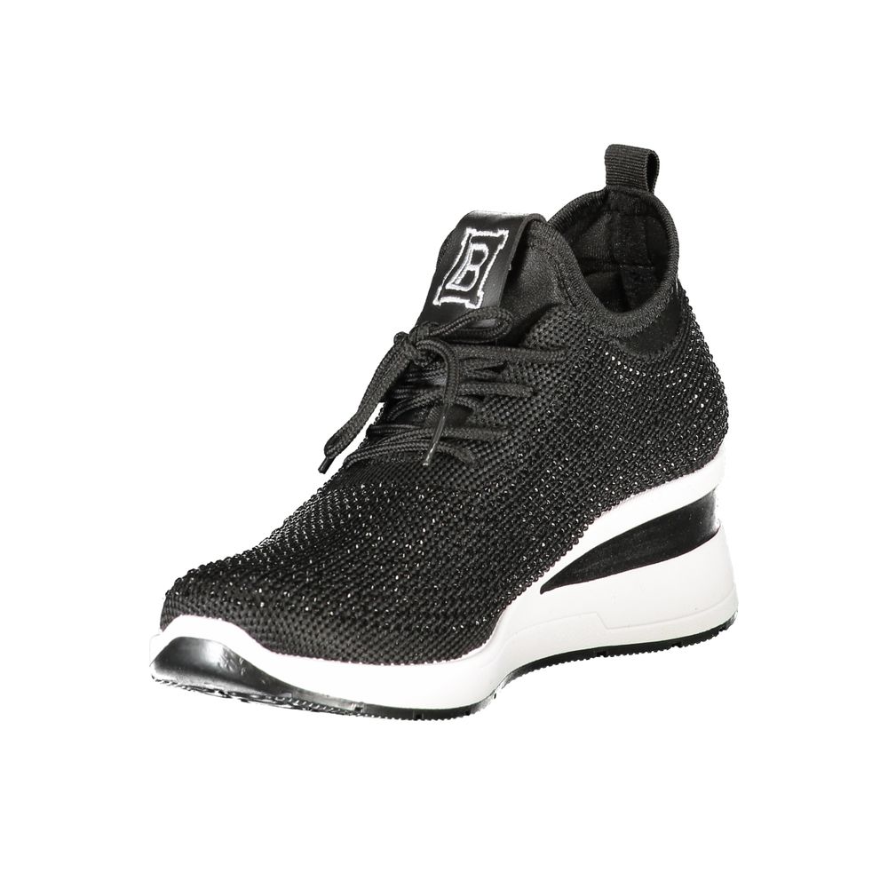 Black Polyester Women Sneaker