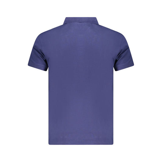 Blue Cotton Men Polo Shirt