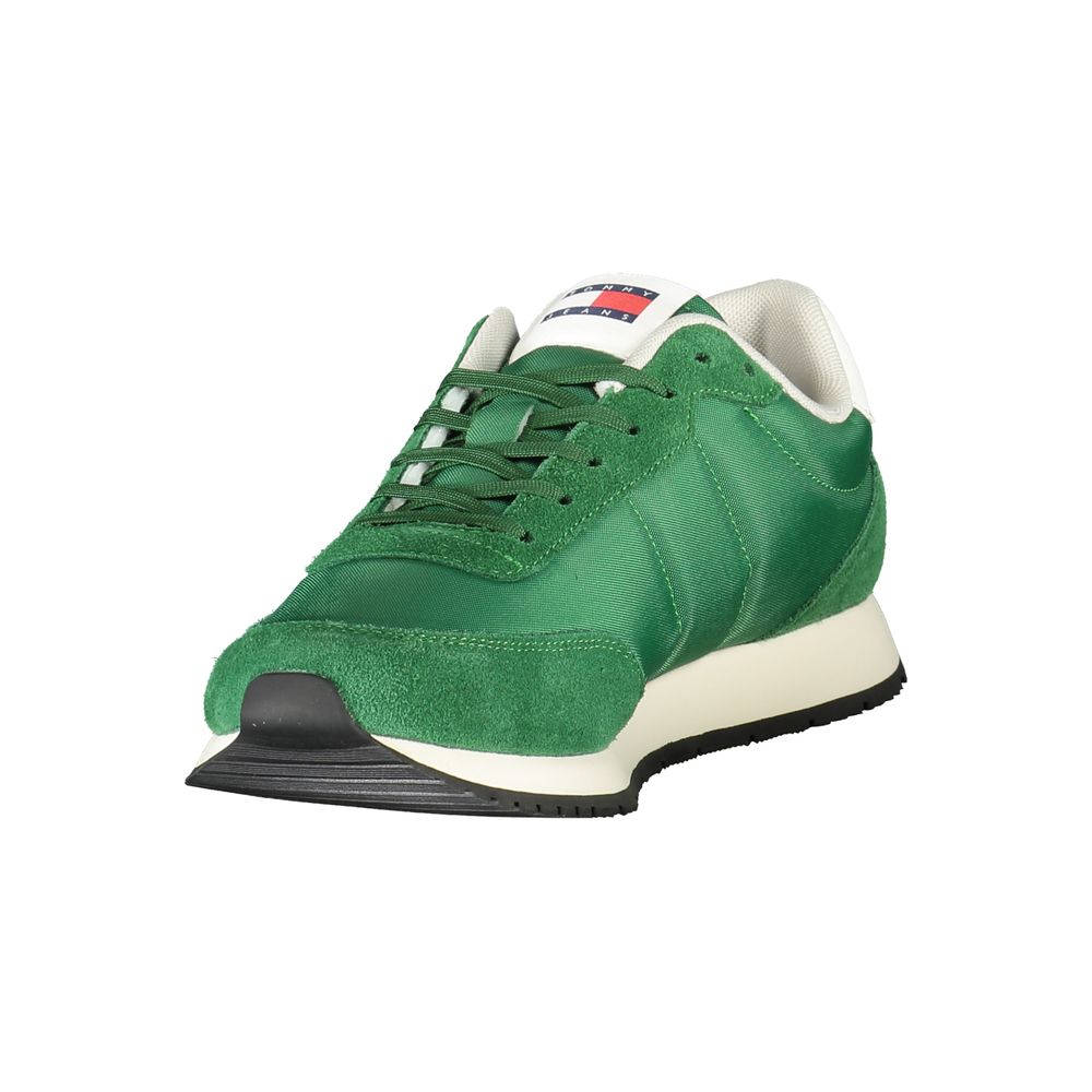 Green Polyester Men Sneaker