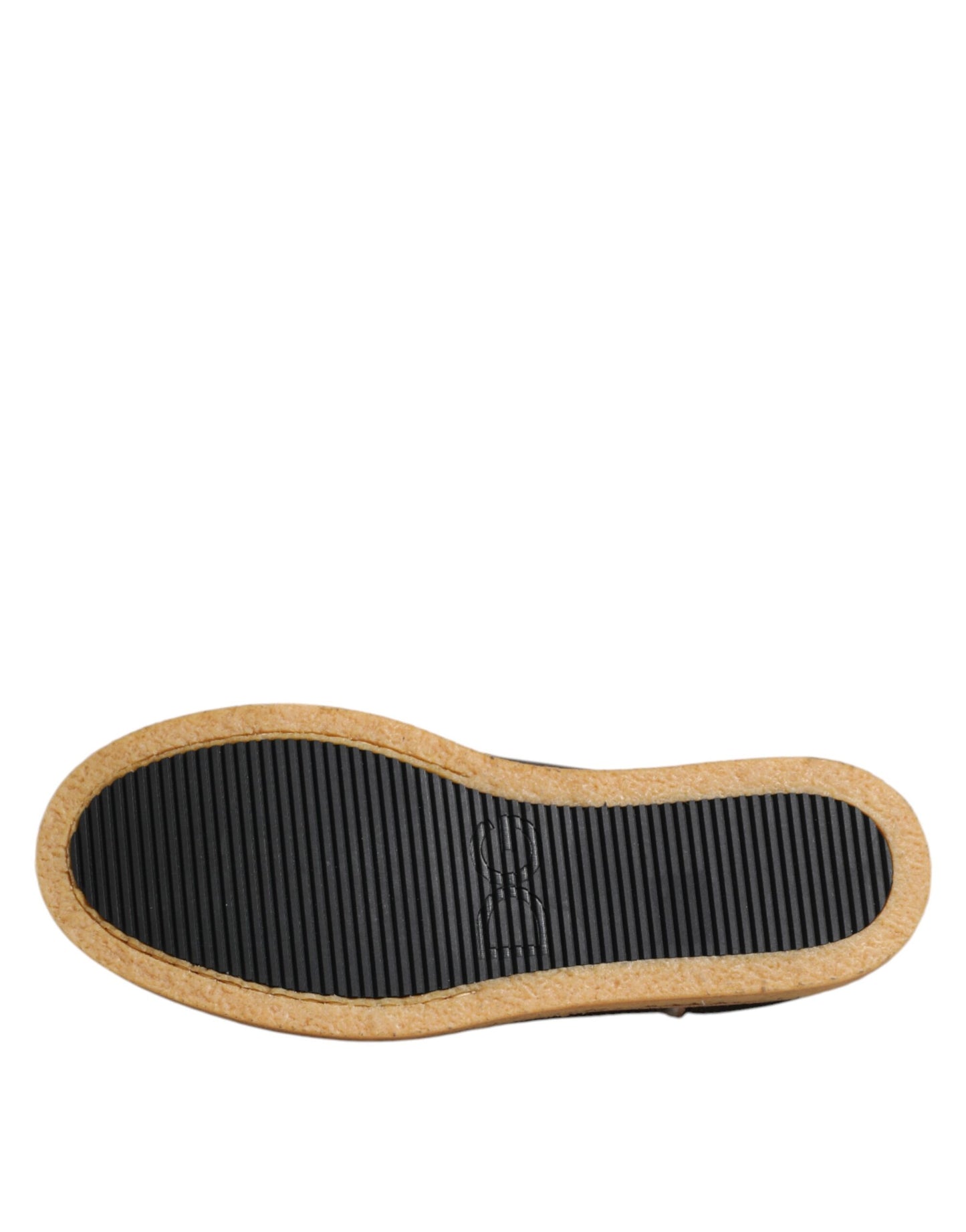 Brown White Calfskin Leather Loafers Shoes