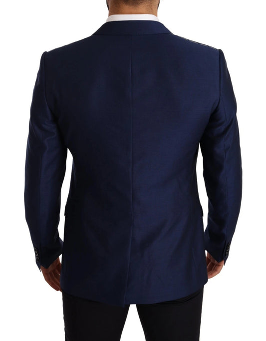 Blue MARTINI Wool Slim Fit Coat Blazer