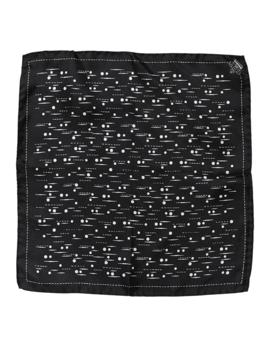 Black White Printed Square Men Foulard Scarf