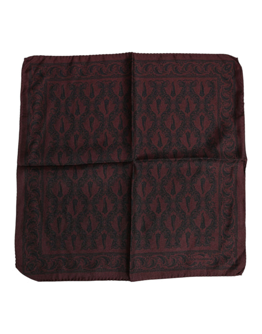 Maroon Black Printed Square Men Foulard Scarf