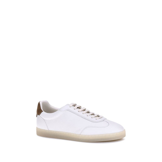 White Calf Leather Bos Taurus Low Top Sneakers