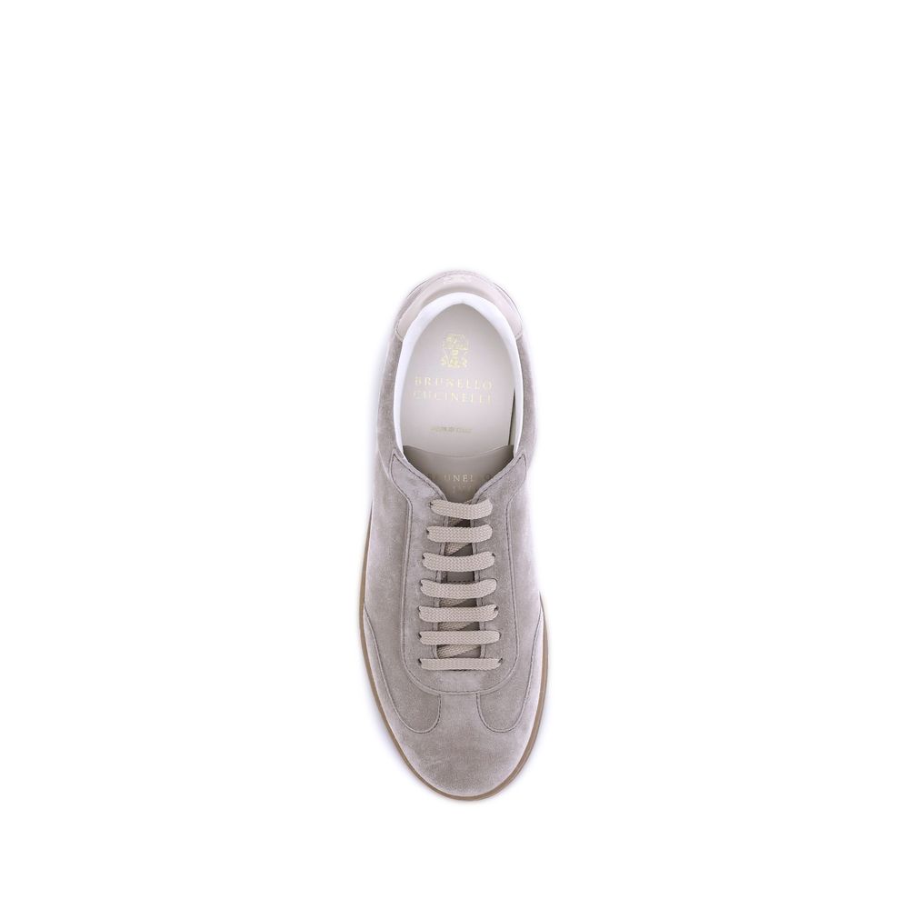 Beige Calf Leather Bos Taurus Low Top Sneakers