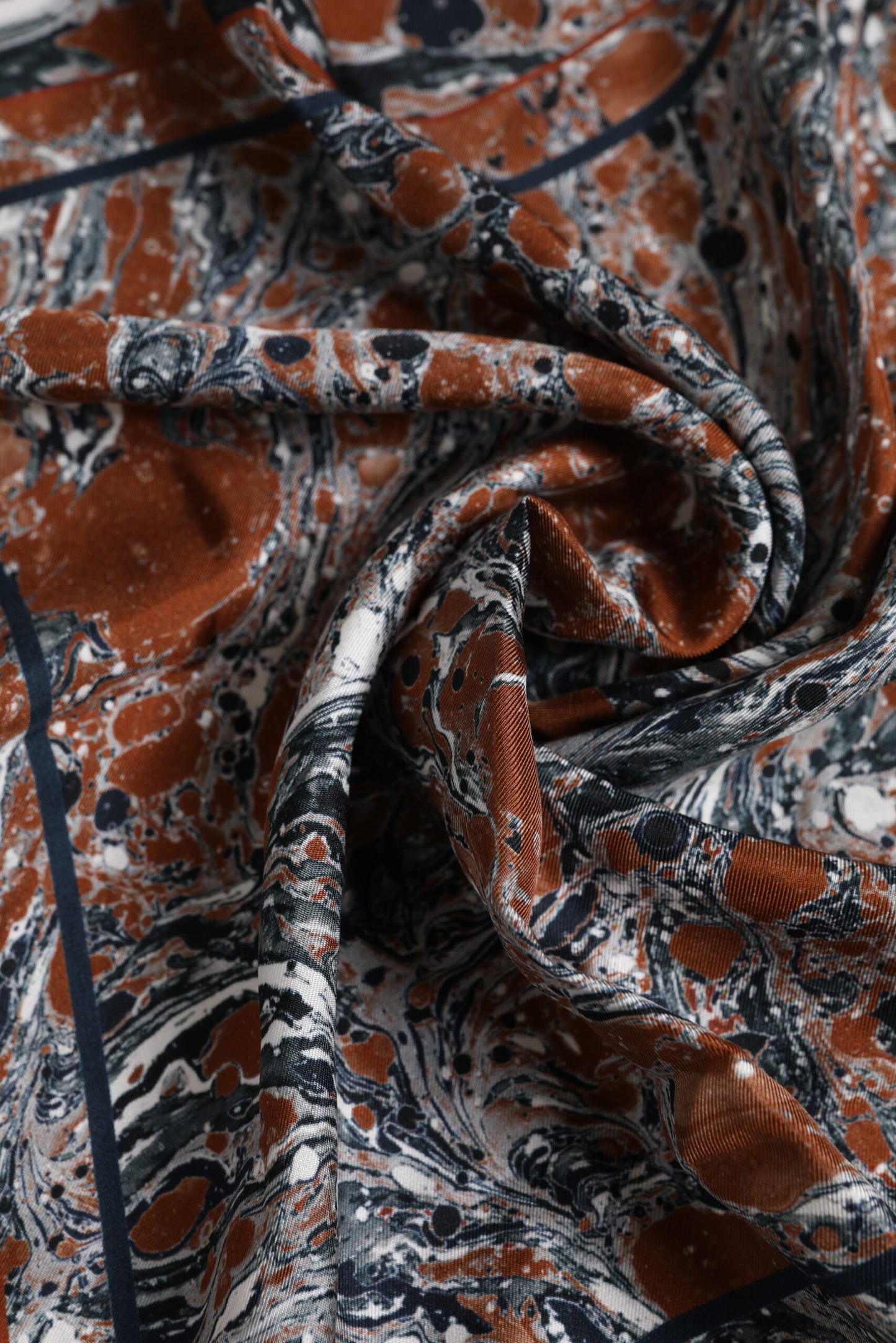 Multicolor Marble Silk Square Foulard Scarf