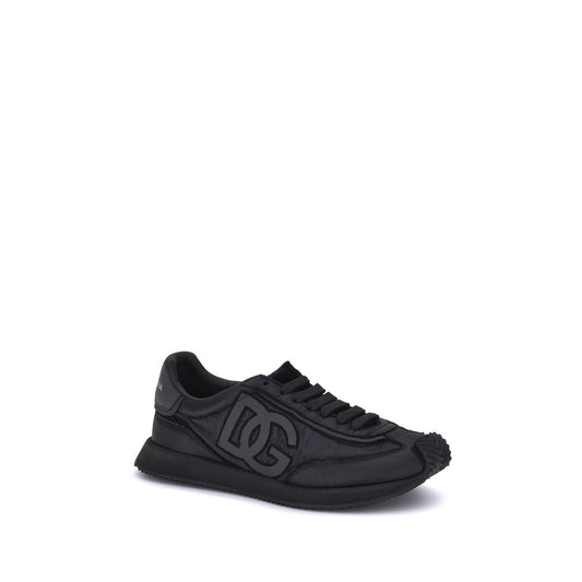 Black Fabric Low Top Sneakers