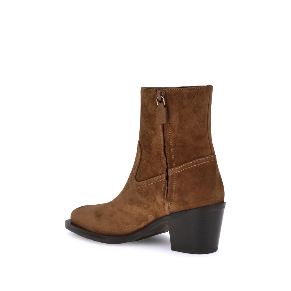 Brown Calf Leather Bos Taurus Ankle Boots