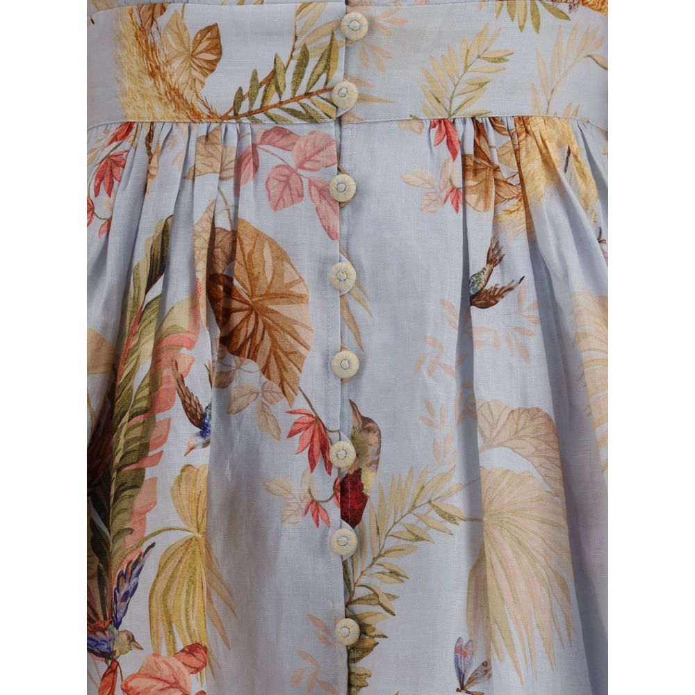 Multicolor Linen Casual Dress