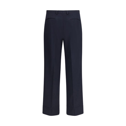 Blue Fleece Wool Dress Pants