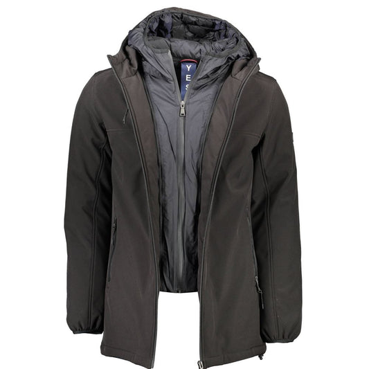 Black Polyester Jackets & Coat