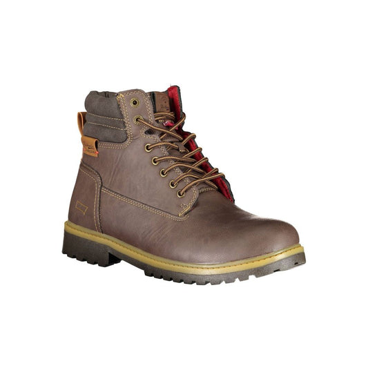 Brown Polyester Men Boot