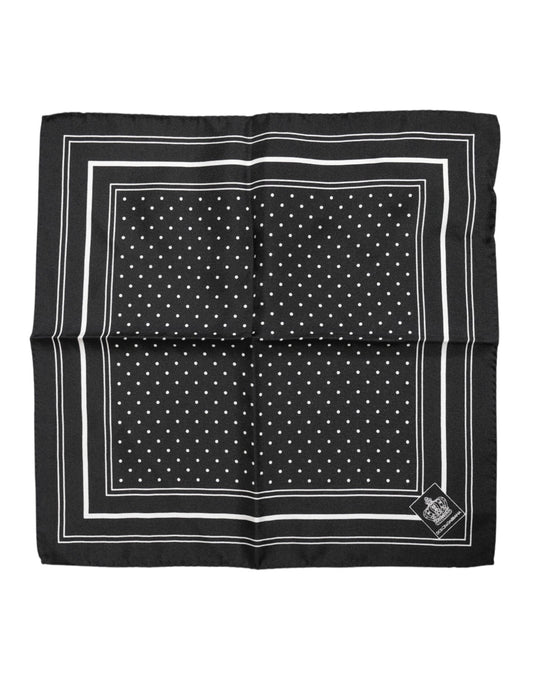 Black White Polka Dot Men Foulard Scarf