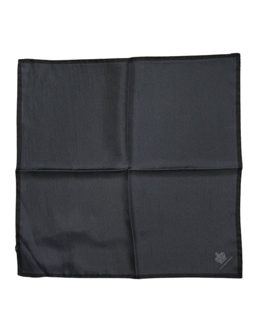 Dark Gray DG Crown Silk Square Foulard Scarf