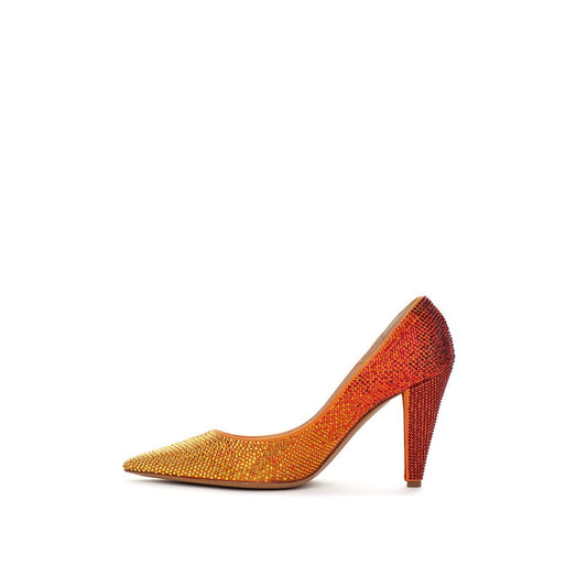 Bicolor Leather And Satin High Heel Pumps