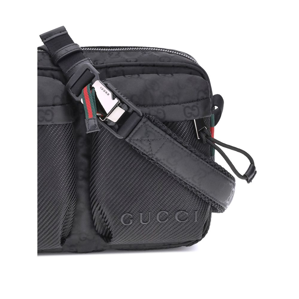 Black Polyester Shoulder Bag