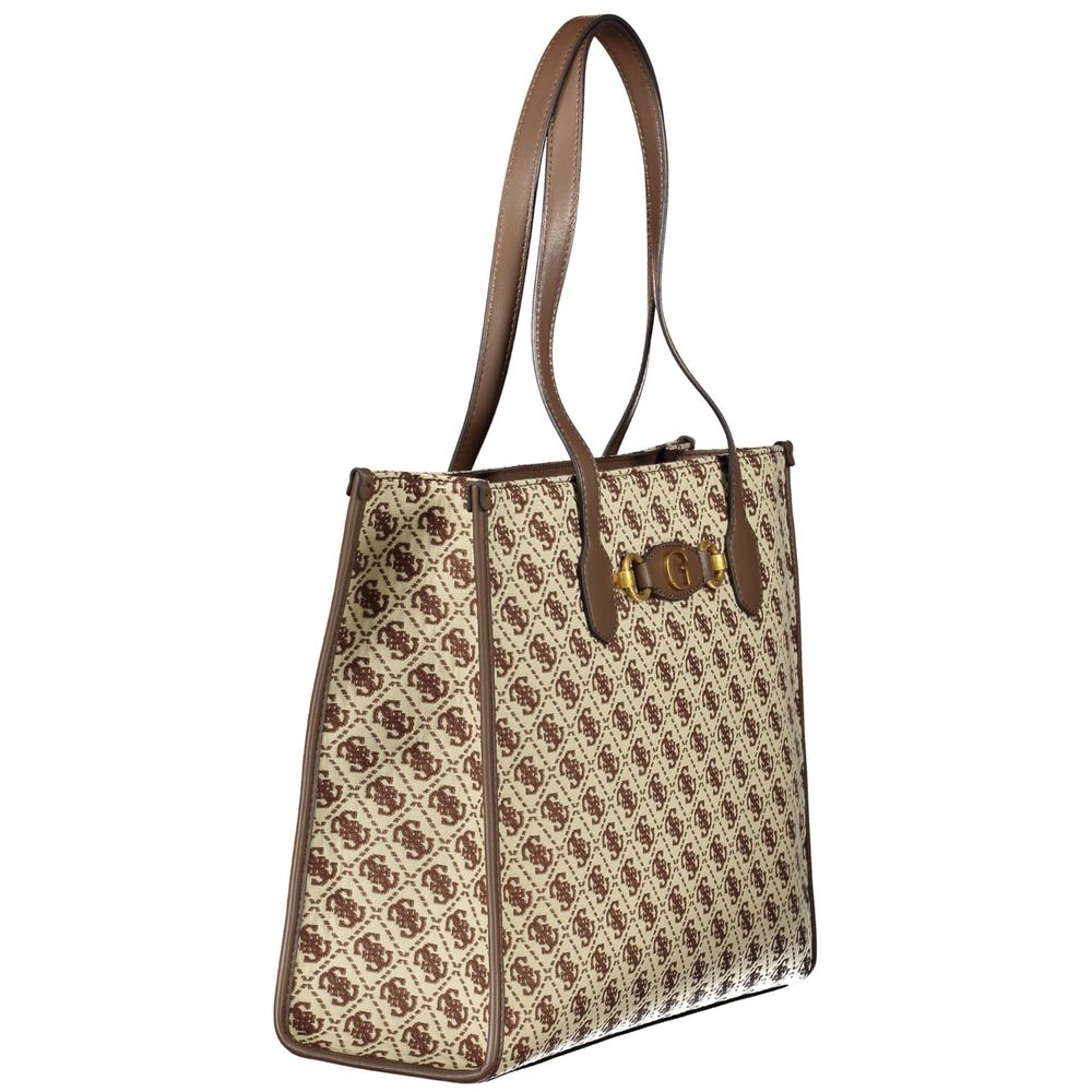 Brown Polyester Handbag