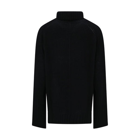 Black Merino Wool Sweatshirt