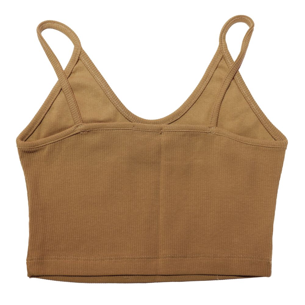 Brown Cotton Women Crop Top