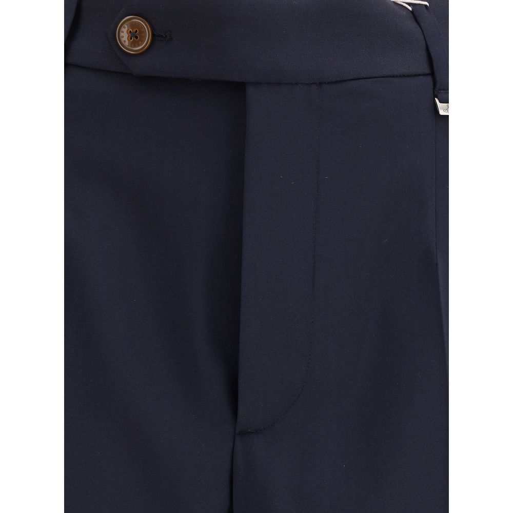 Black Fleece Wool Casual Pants