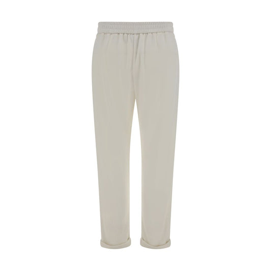 White Cotton Casual Pants