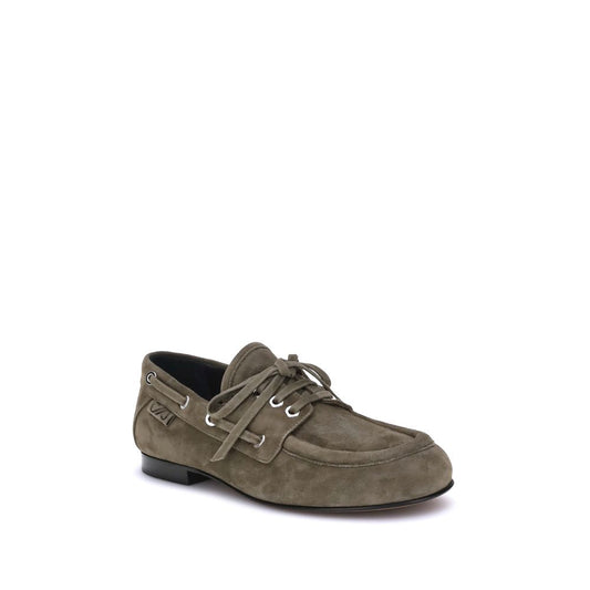 Beige Goatskin Slip-On Loafers