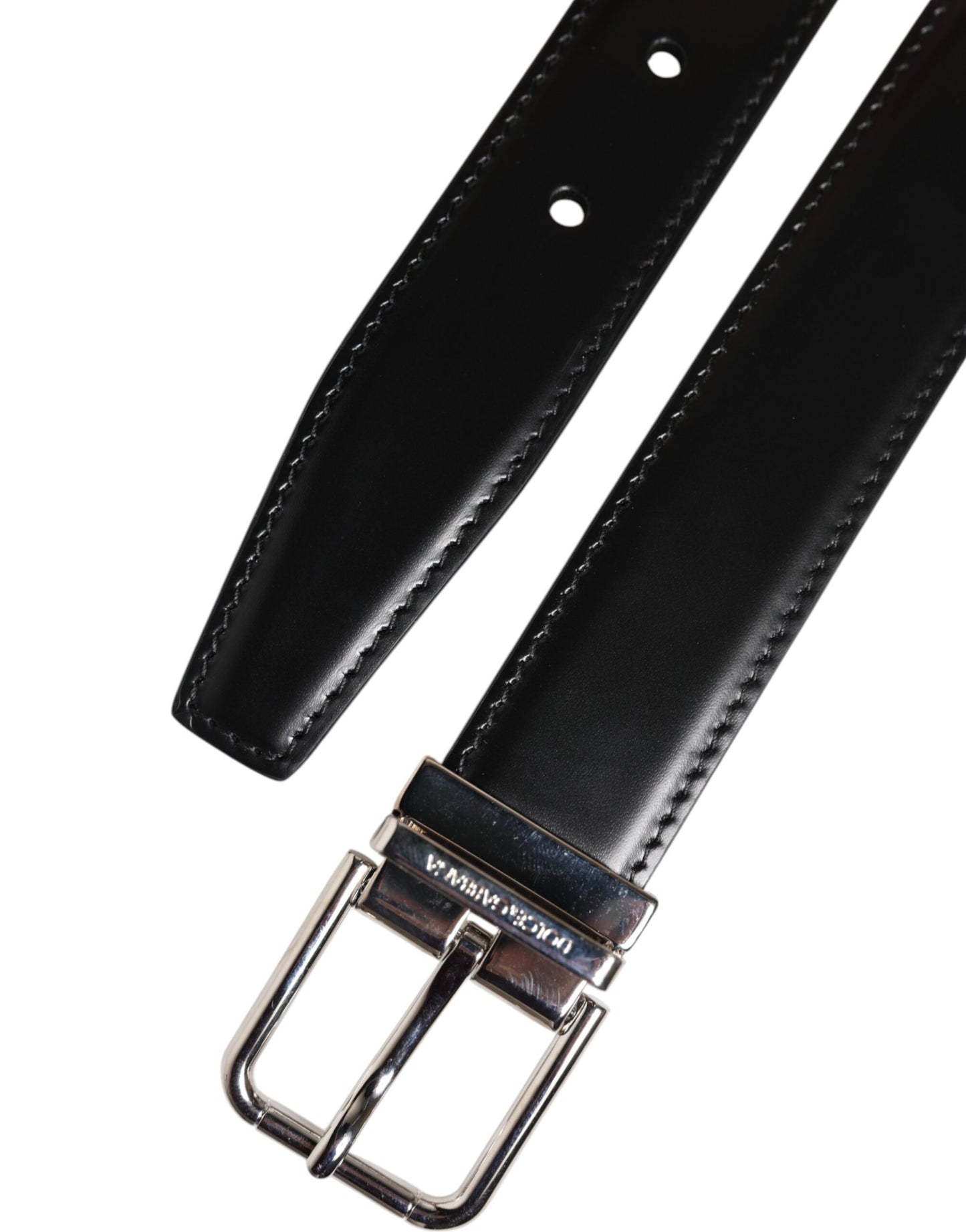 Black Classic Leather Metal Buckle Belt