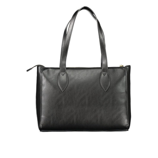 Black Polyethylene Women Handbag
