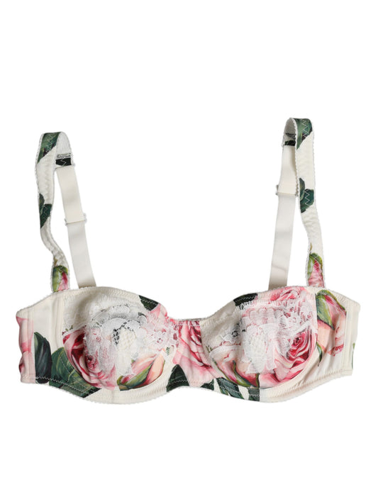 White Floral Balconette Underwired Bra Underwear