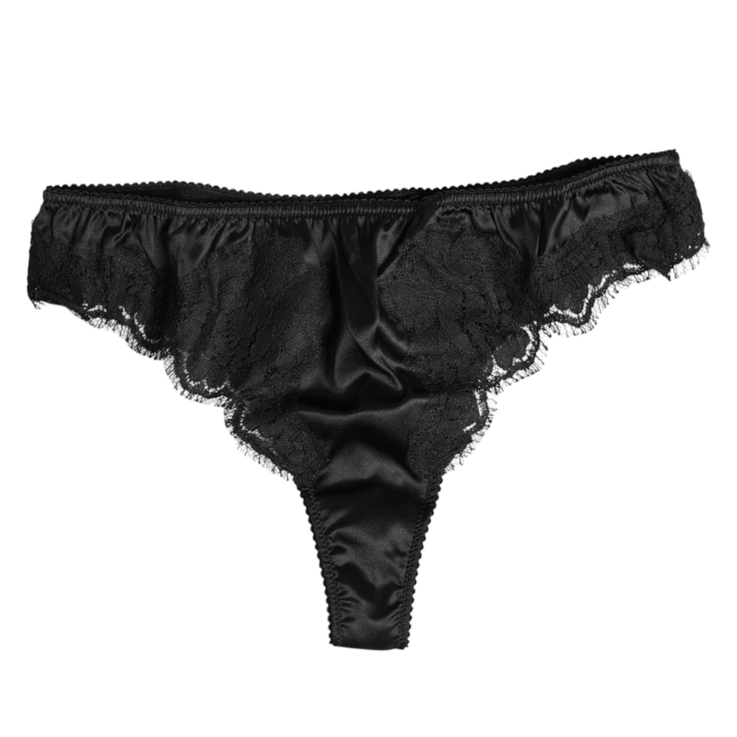 Black Silk Lace Stretch Bikini Panty Underwear