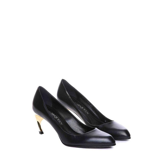 Black Lambskin High Heel Pumps