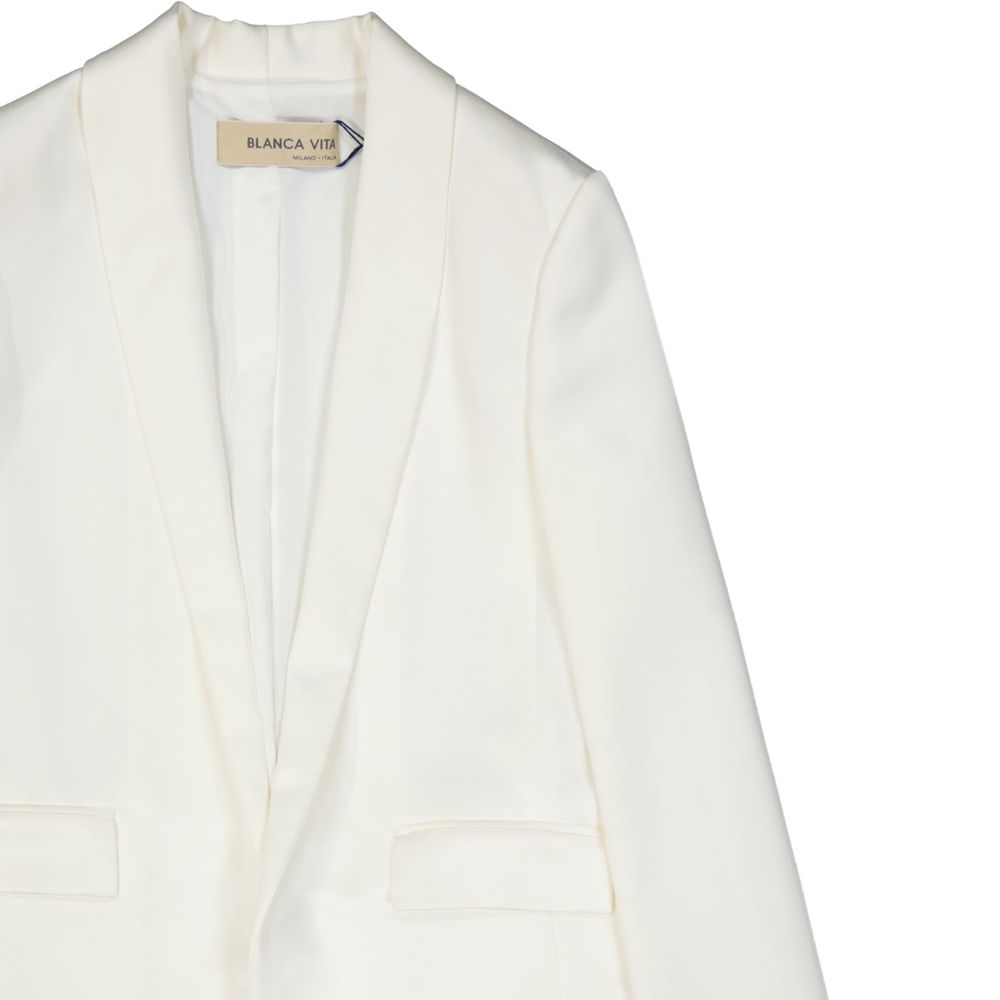 White Polyester Blazer
