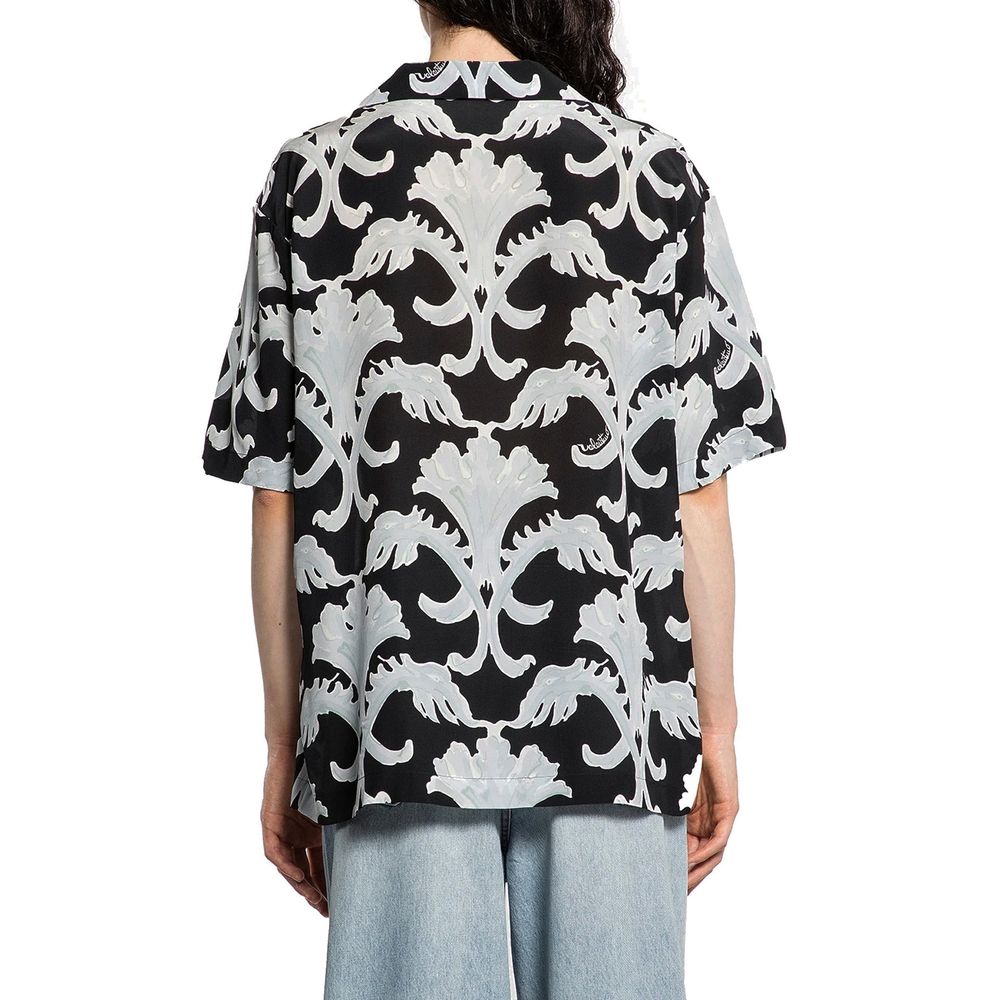 Black Silk Pattern Shirt