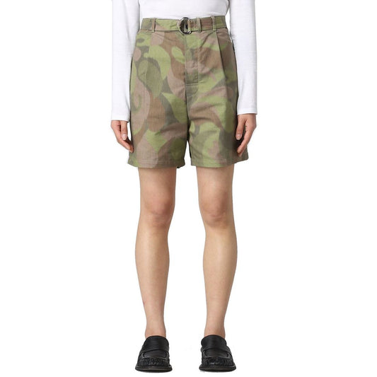 Green Cotton Bermuda Shorts