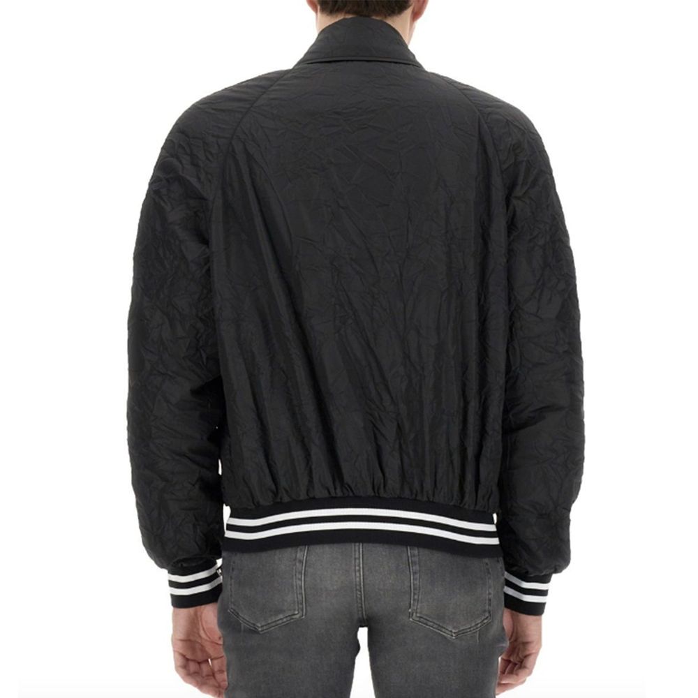 Black Polyester Bomber