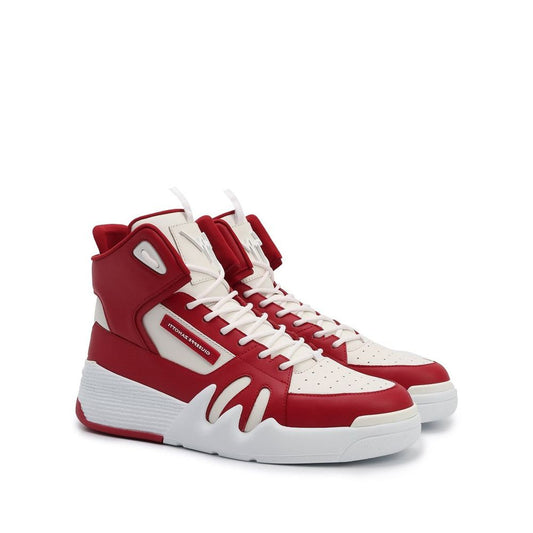 Red Calfskin High Top Sneakers