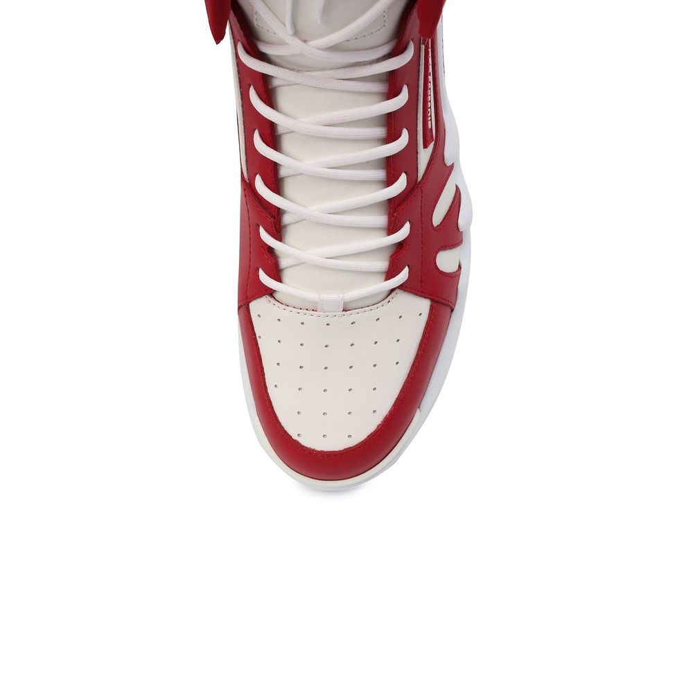 Red Calfskin High Top Sneakers