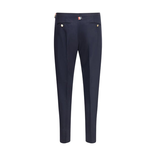 Blue Wool Casual Pants