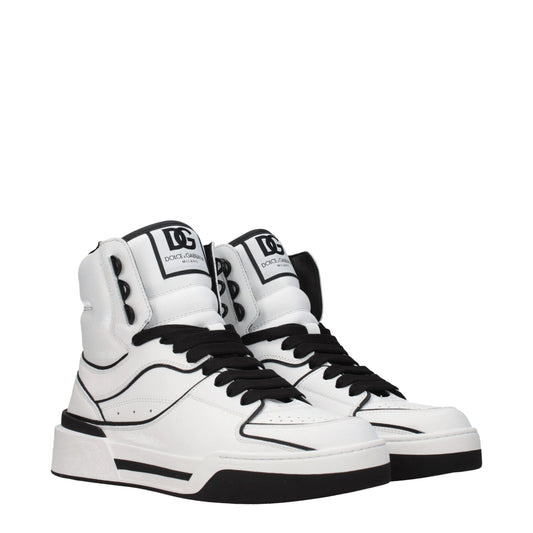 White Leather High Top Sneakers