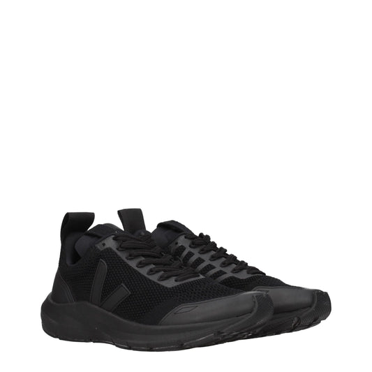 Black Fabric Athletic Sneakers