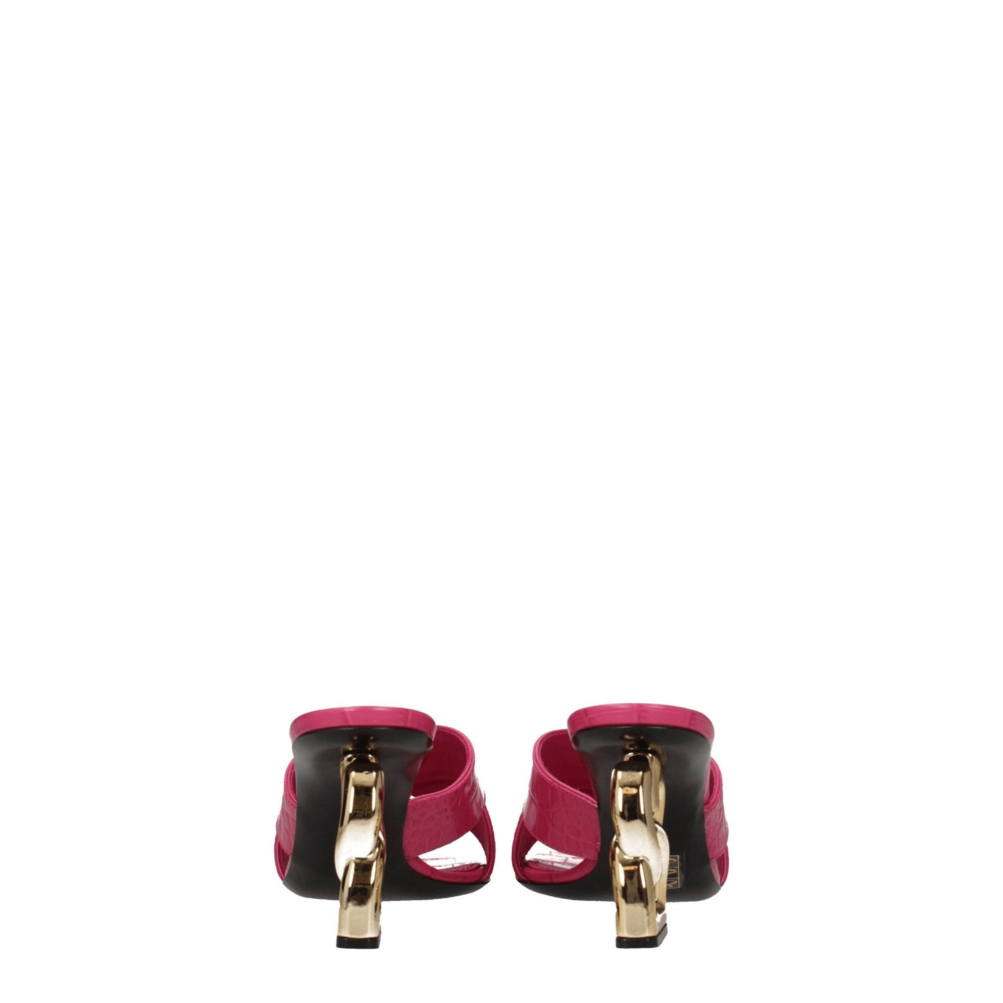 Pink Leather Platform Sandals