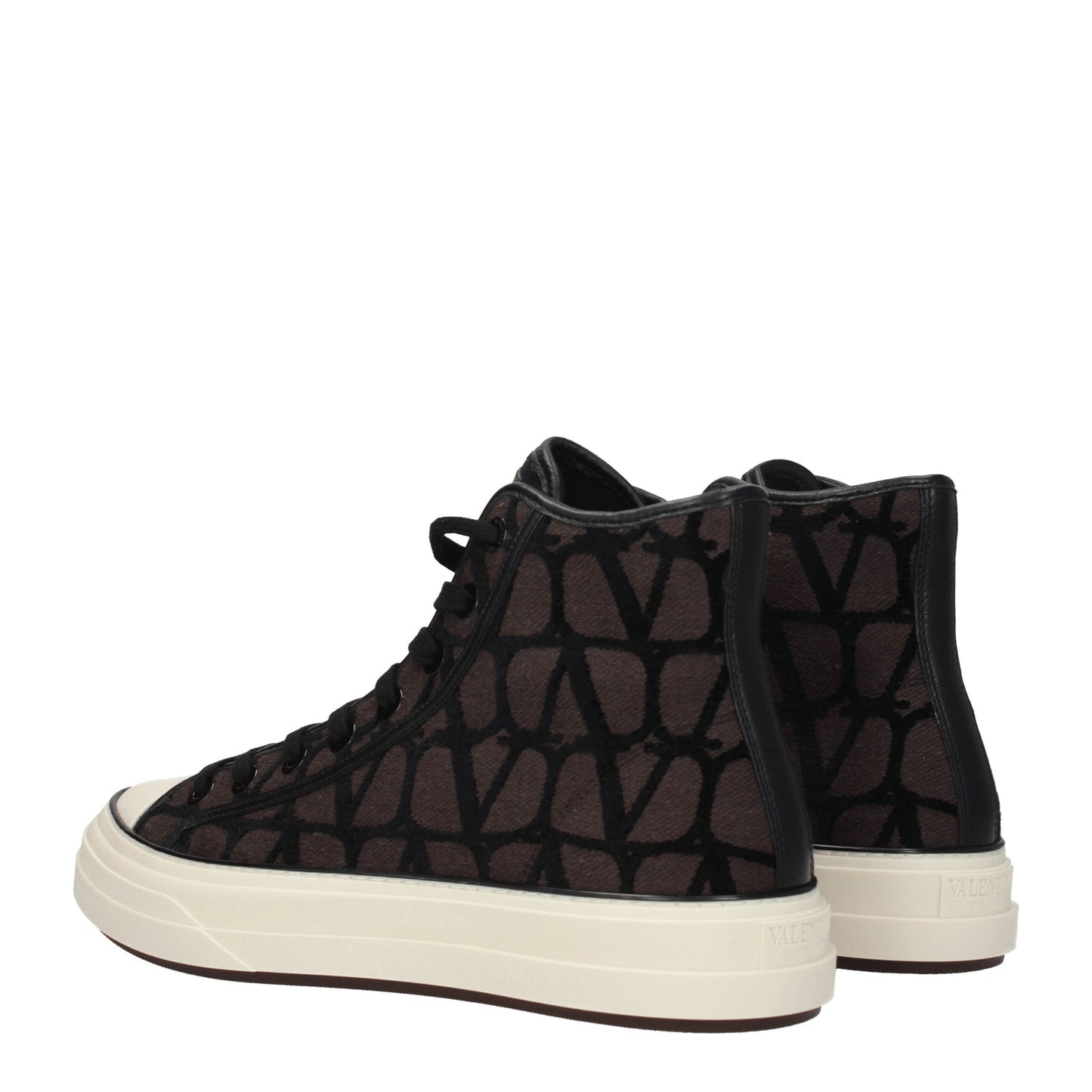 Brown Fabric High Top Sneakers