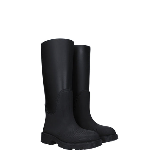 Black Cotton Rain Boots
