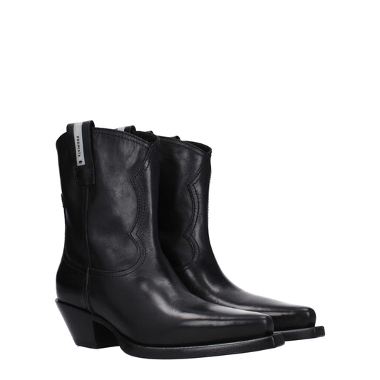 Black Leather Ankle Boots