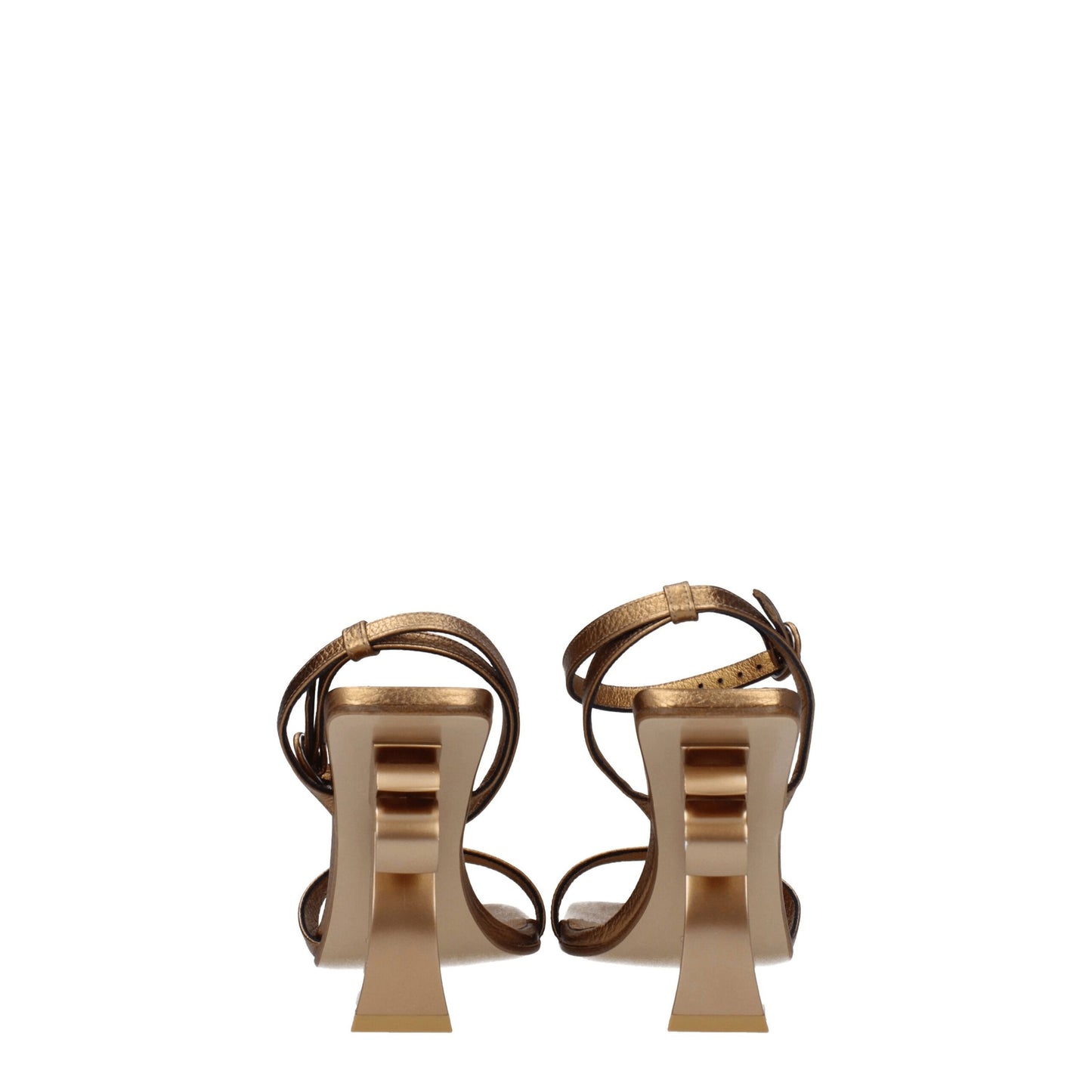 Gold Leather Platform Sandals