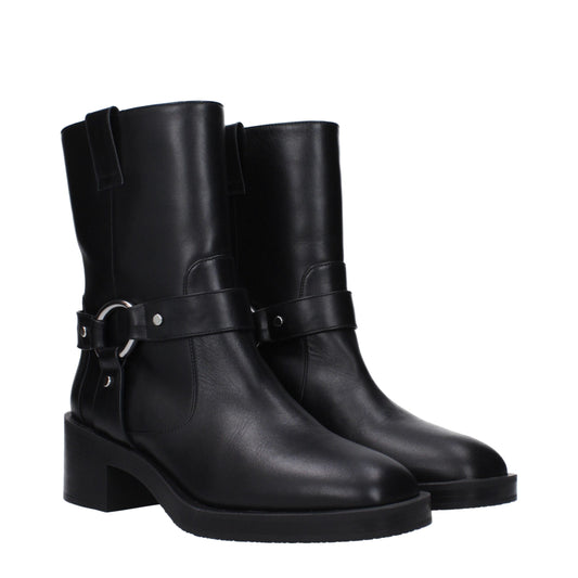 Black Leather Ankle Boots