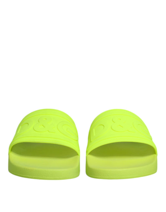 Green Rubber Slides Sandals Beachwear Shoes