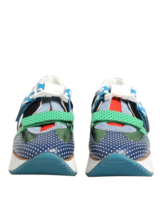 Multicolor Leather Low Top Sneakers Shoes