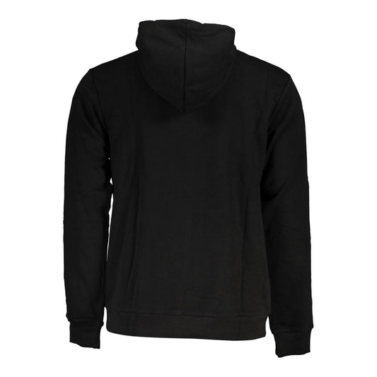 Black Cotton Men Sweater with Hood