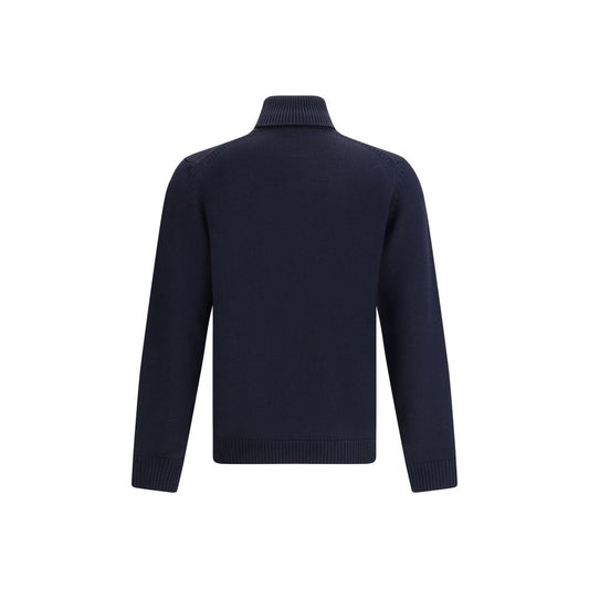 Blue Merino Wool Turtleneck